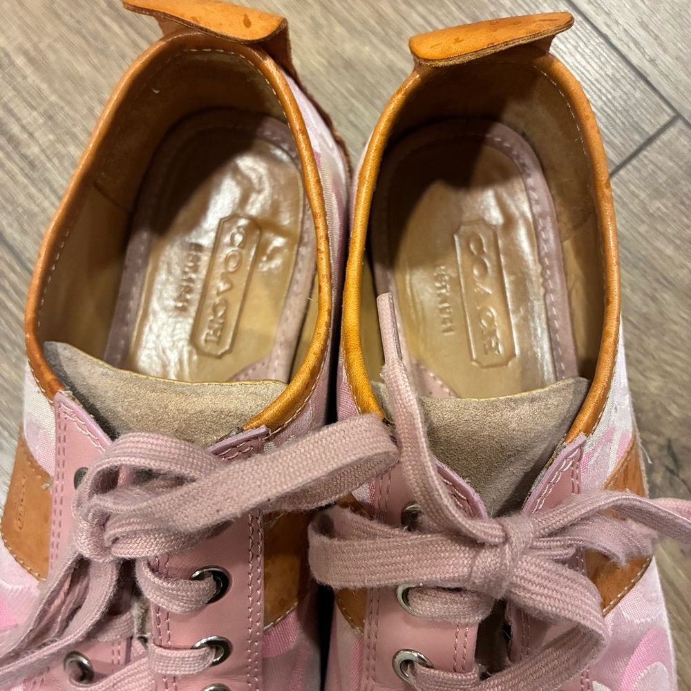 Coach Pink and Tan Women's Casual Sneakers, 9 - Picture 7 of 12